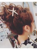 梅田セットサロンRiccoカジュアルおだんごヘアアレンジ