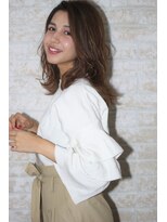 ヘアーアートシフォン 池袋西口店(Hair art chiffon)&nbsp;黒髪似合わせカットグレージュグラデーションカラーのふわミディ