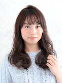 ふわふわデジタルパーマヌーディデザインカラーオン眉バング