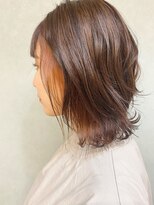 ヘアステージアミカル 外ハネ×オレンジ