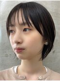 丸みショート　マッシュショート　暗髪黒髪