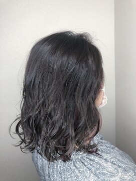 モルニ(MORNI) アッシュグレー_マロンベージュ Aラインボブ かきあげ