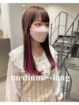 ヘアー アイス 御器所本店(HAIR ICI) まろやかブラウンエクステ インナーカラー