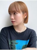 大人可愛い似合わせカット切りっぱなしボブベージュカラーM0813