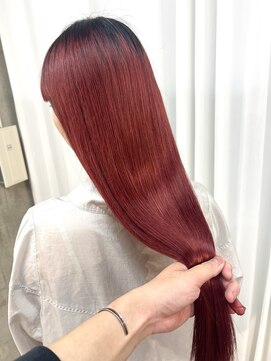 ラニヘアサロン(lani hair salon) レッドカラー/ロングヘアー/ハイトーン【大名/天神】