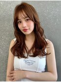 キャラメルベージュブラウンレイヤースタイル