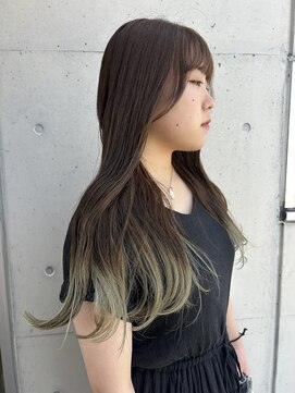 アチーブ ヘア デザイン(achieve hair design) グラデーションカラー外国人風なみなみウェーブスモーキーカラー