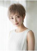 ★大人可愛い20代30代40代★美髪こなれ前髪ショートグレージュ