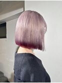 ホワイトピンク ベビーピンク暖色エンドグラデーションデザイン