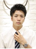メンズビジネスツーブロックバーバー理容室爽やか黒髪
