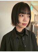 前髪あり 外ハネボブ 姫カット