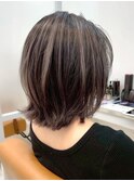 本厚木◎くびれボブ細めハイライトアッシュ暗めカラー髪質改善◎