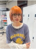 ペールオレンジ　ボブ