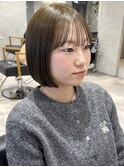 花田ミニボブレイヤーオリーブベージュブリーチなしカラー下北沢
