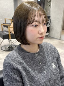 ラミエバイメルト 下北沢(lamie by melt) 花田ミニボブレイヤーオリーブベージュブリーチなしカラー下北沢