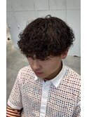 波巻きツイスト韓国ショートマッシュウルフメンズビジネス眉毛