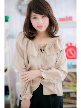 ミック 日暮里店(miq) オリーブグレージュで抜け感くびれエアリーミディb1