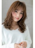 大人可愛い小顔シースルー前髪外国人風バレイヤージュY川口