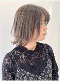 【FOLK】透明感グラデーショングレージュ☆似合わせ外ハネボブ♪