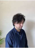 7:3パートスタイル+2ブロックショートウルフ