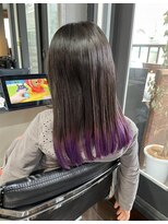 ヘアアンドメイク エジェリ(hair&make egerie)&nbsp;パープル毛先カラー・キッズカラー