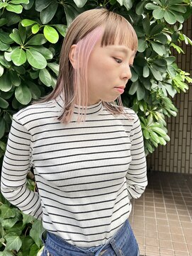 チュダック(ChuDuck) 韓国風《インナーピンク》ハイトーン/ケアブリーチ/ダブルカラー