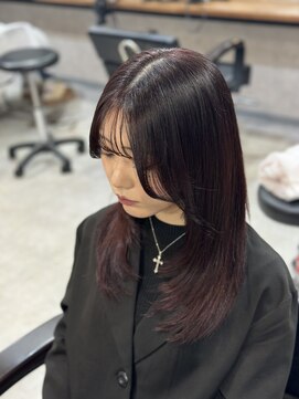 クリーム 大宮(CREAM) ワインレッド×ザクザクレイヤー