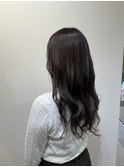 暗髪ウェーブ巻き×セミロング