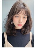 20代30代ナチュラルボブ毛先パーマ肩ラインモテ髪