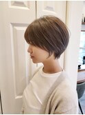 大人可愛い20代30代40代黒髪前下がりショートボブ丸みショート◎