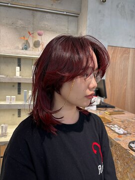 オムズポカ 栄矢場町店(OM's poka) カシスレッド／海外風レイヤー