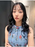 顔周りレイヤーロングおくれ毛前髪カット_F1044