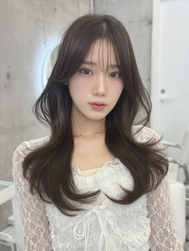 アイシー 表参道(ICY) 大人可愛い韓国レイヤーカット/シースルーバング/暗めグレージュ