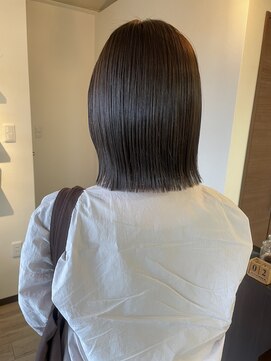 リュンヌ 門前仲町(lune) 切りっぱなしボブハイライトベージュカラーショートレイヤーロブ