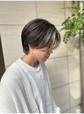 ハイライト×センターパート