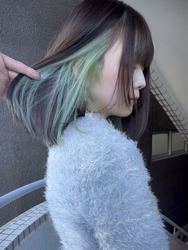 イエナ 渋谷(IENA) 10代20代30代対応インナーカラーブルー裾カラーケアブリーチ