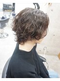 メンズパーマ/波巻きマッシュウルフ/波巻きパーマ