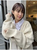 20代30代ボブ/ミディアムレイヤー／グレージュ/透明感/天神/大名