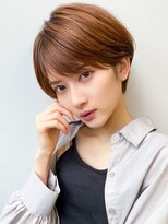 トレフル 東岸和田店(Trefle) 透明感ベージュ×ハンサムショート◎30代40代耳掛けショート