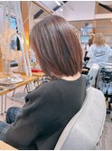 骨格に合わせた小顔カット×上品ベージュカラー