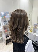 ミルクティーブロンド/ダークブルー/デジタルパーマ/平塚