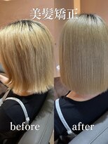 ミレヘアー 越谷(Mire hair)&nbsp;20代30代40代/ブリーチ縮毛矯正/before→after