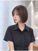 地毛風縮毛矯正韓国風顔まわりレイヤー小顔ボブ切りっぱなしボブ