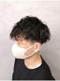前下がりツイストパーマ×刈り上げツーブロック【新大阪】