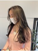 レイヤーボブ　ブラウンベージュ　フェイスフレーミング