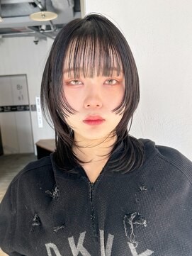 アルバム 池袋(ALBUM) レイヤーロングくびレイヤーアッシュブラックセミディ_F0004