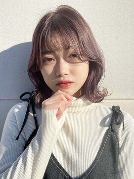 アモレット 天文館店(amoretto) 顔周りカット × ラベンダーカラー