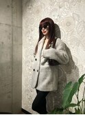 ▼モデル／Yukariさん 重めバング 冬のボルドーブラウンカラー