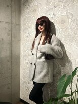 ミモザ ビカミドウ 自由が丘(Mimosa Bigamido)&nbsp;▼モデル／Yukariさん 重めバング 冬のボルドーブラウンカラー