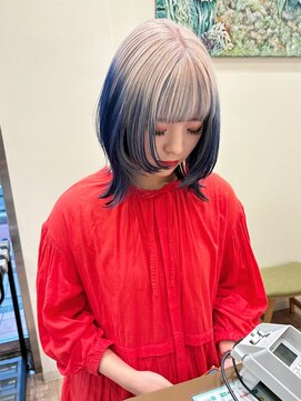 モリオフロムロンドン 大宮店(morio from London) 【morio坪井】ルーツカラー ×ネイビーブルー